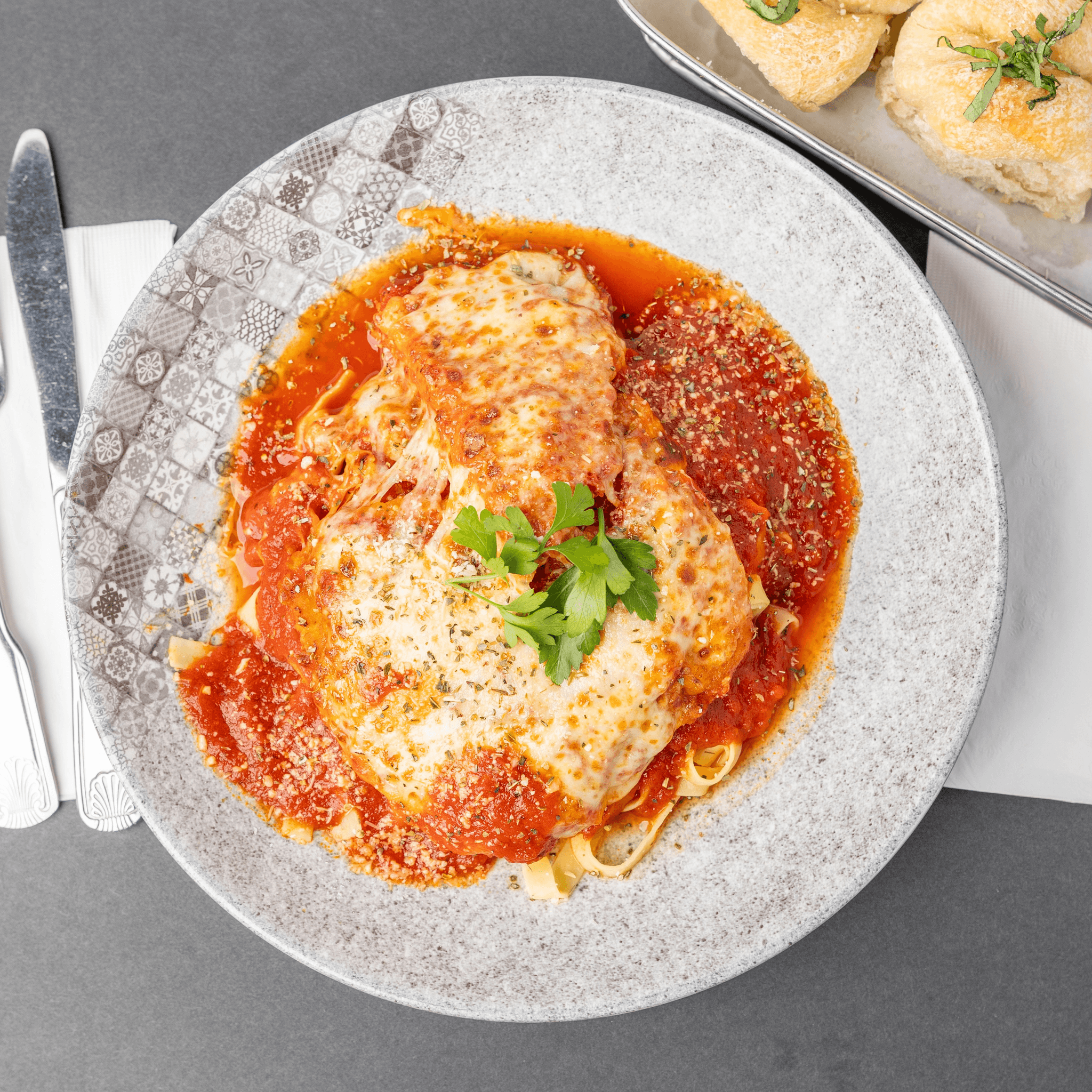 Chicken Cutlet Parmigiana.